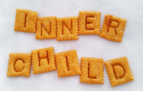 inner child spelled out in alphabet cheezits