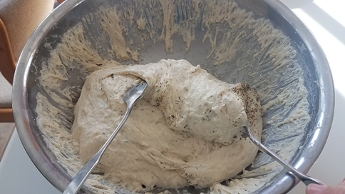 peasant bread dough after first rise is deflated